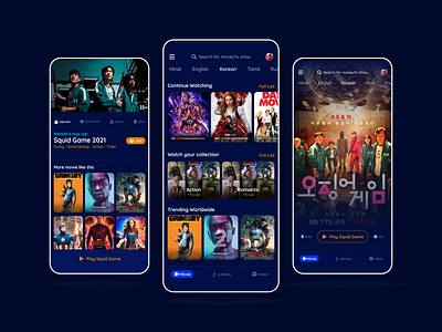 Movie Streaming UI agency app branding business clasic clean design layout mobile mobile app modern movie movie streaming popular simple streaming trending ui uiux ux
