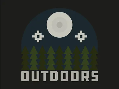 Outdoors badge badge brand design draw drawing forest graphic design icon identity illustrate illustration logo moon nature outdoors stars trees woods