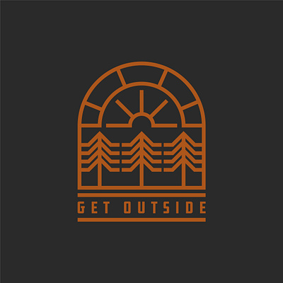 Get outside badge badge brand design draw drawing forest graphic design identity illustrate illustration logo nature outdoors trees woods