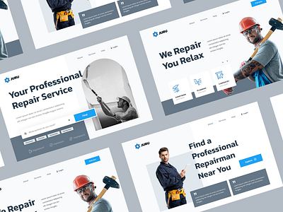 Hero Exploration - Repair Service Website clean home home service repair repair service ui uidesign uidesigner uiux uiuxdesign uiuxdesigner userinterface webdesign webdesigner