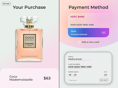 Daily UI 002 / Credit Card Checkout credit card dailyui glassmorphism gradients ui ui design ux ux design