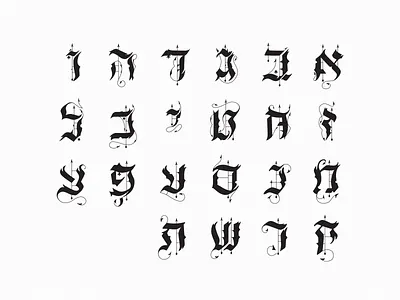 Iyyov font ft. Nimrodado calligraphy font gothic handlettering hebrew illustrator typography vector