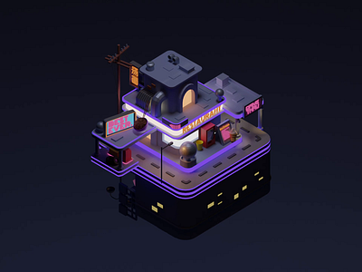 street 3d blender illustration motion graphics render