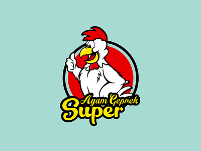 Ayam Geprek Super Logo adobe adobe illustrator adobe photoshop branding character design design illustration logo vector