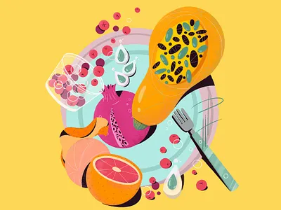 Still Life branding character design design education flat food illustration illustration orange fruit procreate stilllife web website