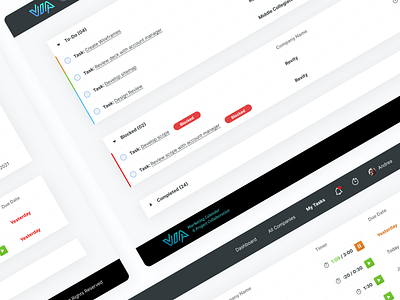 Via Project Management Dashboard app dashboard dashboard ui minimal product design project management ui ux