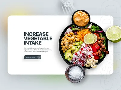 Salad recipes landing page design design flat food interface landing landing page landingpage minimal typography ui uiux ux web web design webdesign website website design