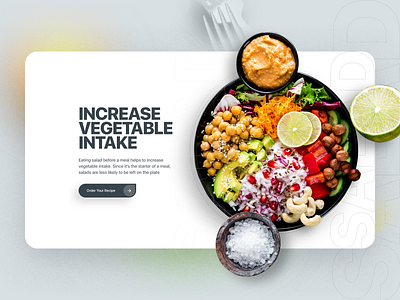 Salad recipes landing page design design flat food interface landing landing page landingpage minimal typography ui uiux ux web web design webdesign website website design