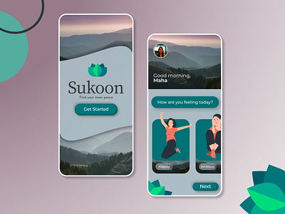 Mental Well-being App UI app app design mentalhealth mobile mobile ui modern ui ui design ux