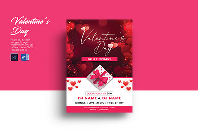 Valentine's Day Party Flyer dalentines day party invitation flyer ms word party invitation photoshop template psd valentine invitation valentines flyer