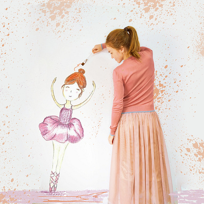 My little ballerina ballerina illustration painting watercolour