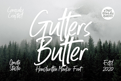 Free Gutters Butter Handwritten Font bouncy calligraphy clean contemporary cool elegant fancy fonts fun hand drawn hand lettering handdrawn marker pen notebook playful retro sans script typography vintage