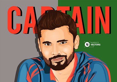 Cartoon Portrait of Mashrafe Mortaza cartoon design illustration minimal portrait art portrait illustration typography vector vector illustration vectorart