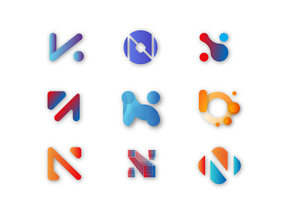 logo collection N branding gradient graphic design illustrator logo