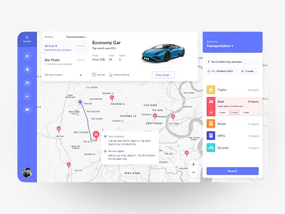 Car Rental 100daychallenge app car card challenge clean details ho chi minh icon set map rental search uiux vietnam webapp