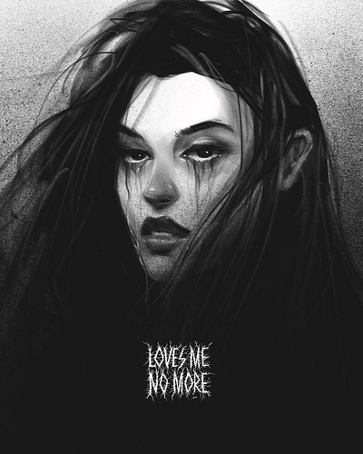 Loves Me No More art artwork drawing girl illustration portrait