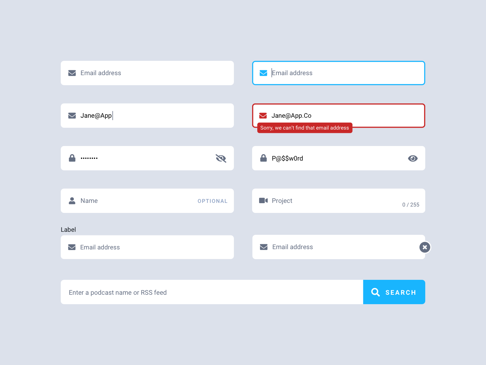 Input Fields by Maximillian Piras on Dribbble