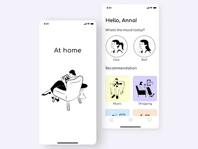 Mobile app | At home design figma main page mobile app splash screen ui ux