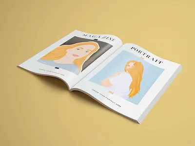 Magazine Portrait avatar blond girl blond hair blond woman blonde custom portrait girl illustration logo portfolio portrait portrait art portrait illustration poster self portrait typography vector