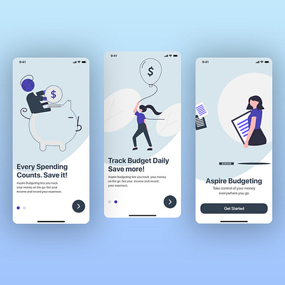 Budget Tracking App app design graphic design illustration minimal typography ui ux vector