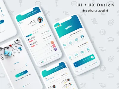 Ui / Ux Design for an Application about car fix app application branding car fix flat ui ux