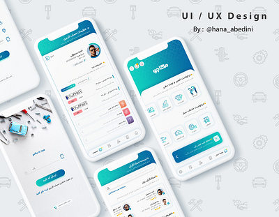 Ui / Ux Design for an Application about car fix app application branding car fix flat ui ux