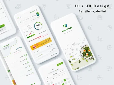 Ui / Ux Design for an Application about diet android app application diet flat minimal ui ux