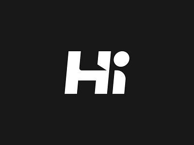 Hi black brand branding bubble creative dialogue elegant hi logo logotype man minimalism moder monochrome people simple smart speak talk white