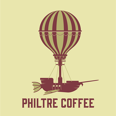 Hot Air Balloon branding design illustration logo retro typography vector