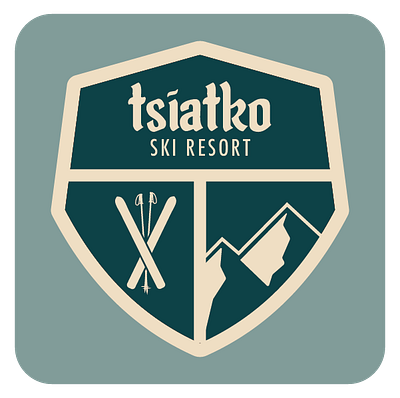 Ski resort bigfoot branding design flat icon illustration logo tsiatko typography vector