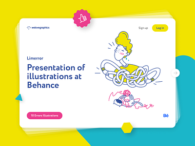 Limerror on Behance 404page cartoon cartoon illustration character error error message errors illustrations notifications