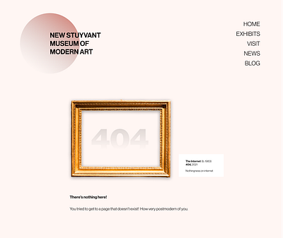 Museum 404 Page 404 404 error daily ui dailyui dailyuichallenge design error museum ui ui design uidesign website