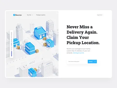 Receive package anywhere | Pickup package anytime 3d hero 3d package city 3d minimal ui package acceptance package acceptance hero package delivery package delivery ui package hero package storage landing page package storage ui package ui receive package