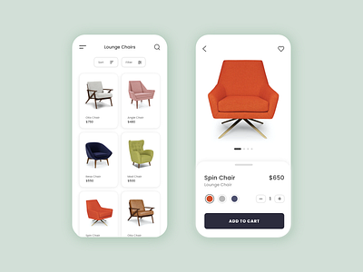 Ecommerce App - Furniture app buy chairs ecommerce ecommerce app furniture furniture app furniture ecommerce furniture store minimal minimalist mobile app shop shop online shopping app ui ui design ux ux design