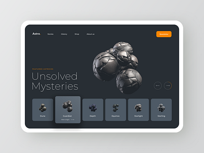 Astroid website concept daily marketing space stories ui ui design