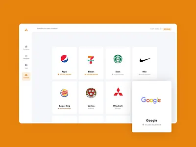Online events app black branding circular design flat flat design interface interfaces minimal orange typography ui ux uxui web webapp website websites white