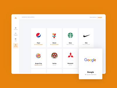 Online events app black branding circular design flat flat design interface interfaces minimal orange typography ui ux uxui web webapp website websites white