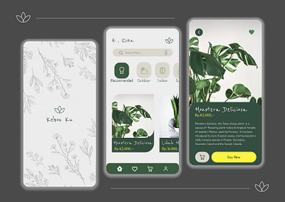 Kebon Ku : Plant Shop App app design e commerce app e commerce design figma go green green leaf mobile ui plant plant shop ui ux