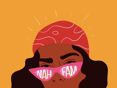 Nah Fam black girl illustration black illustrations bold branding colorful illustration flat flat color flat design flat illustration illustration