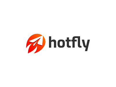 Hotfly Logo Concept aerospace app logo brand branding comet fire flame fly gradient logo hot logo logo design modern plane tech technology logo