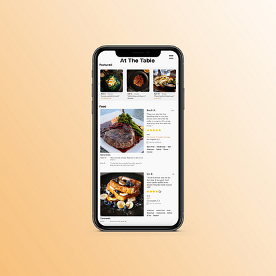 At The Table figma food foodie mobile mobile app mobile design social ui ui design