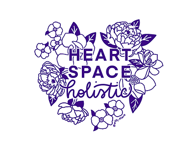 Heart Space Holistic Tshirt design digital flowers illustration lettering tshirt tshirtdesign
