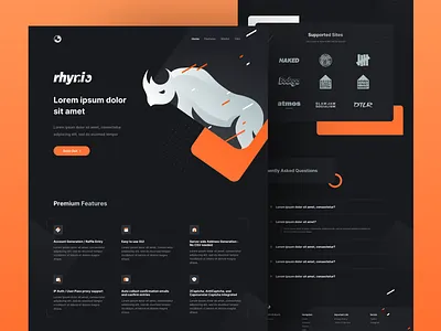 Rhynio Site app design graphic design illustration minimal ui ux vector web website