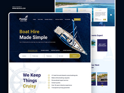 Boat Rental - Web Design boat boating booking clean website cruise cruises elegant landing page luxury modern website online booking private boat rental rentals tourism tourism website transport travel website web design yatch