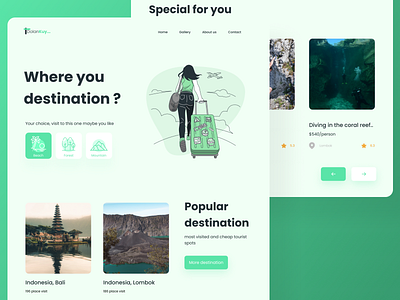 Traveling site landing page UI concept homepage ui uiux webdesign