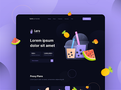 Taro Proxies Site branding design graphic design illustration minimal ui ux vector web website