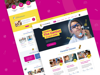 Kids Academy - Web Design bootcamp courses e learning education fun kids bootcamp kids website kindergarden kindergarten learning learning app online course online courses play group playful playgroup school school app school website web illustration