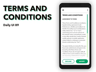 Terms and Conditions adobexd daily ui 89 terms and conditions ui