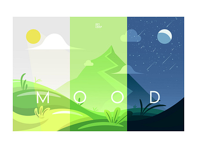 MOOD autumn flat illustration illustration illustrator landingpage mood natural nature night scenery season spring ui vector art vector illustration vive