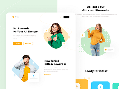 Shopping rewards landing page app design clean design designer figma home landing page minimal rewards shopping ui ui design uiux userinterface ux uxdesign web webdesign website webui
